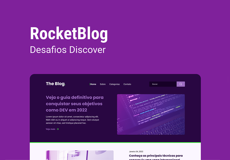 Site rocketblog, um desafio da rocketseat