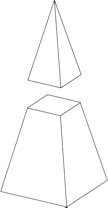 Imagem de um Tronco de pirâmide (forma geometria)